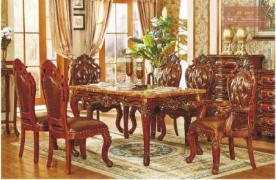 European Classic Dining Room Furniture Wooden Rectangle Table/Chair
