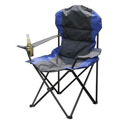 Luxury Polyester Metal Steel Mix Color Armrest Camping Chair with Cup Holder