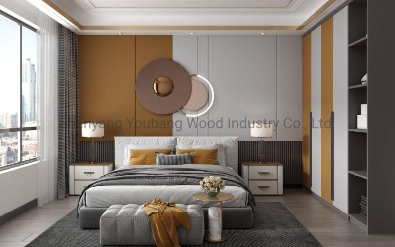 Newest Design European Style Modern Luxury Double Bed Solid Wood
