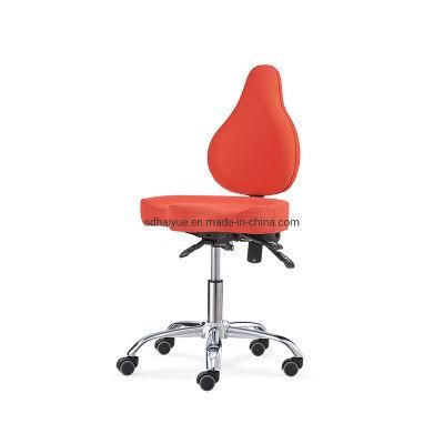 Red Beauty Hairdressing Chair Salon Stool with Backrest