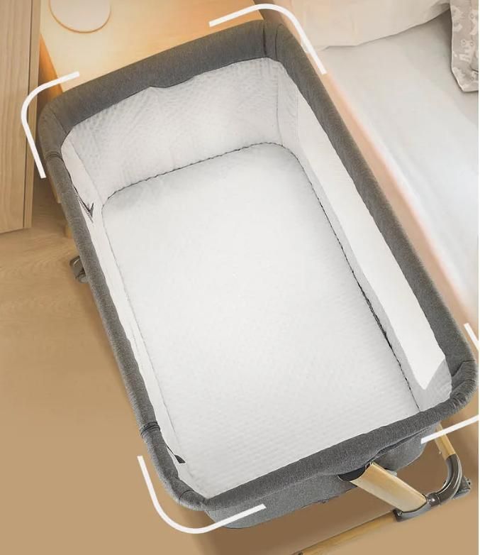 P765 Dark Gray Movable Portable Folding Comfortable European Newborn Cradle Bed