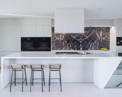 Modern Look White Matte Finish Modular Custom Design Kitchen Cabinets