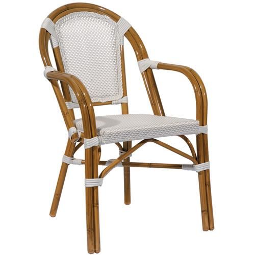 Special Color for Italian Market Stackable Beige Fabric Wicker Chair