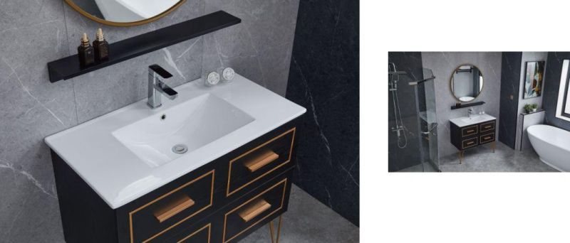 European Style Luxury Home Furniture Wooden Wall Mounted Bathroom Cabinet Modern Vanities