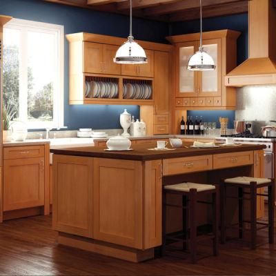 Chinese Style Brown MDF Solid Wooden Rta Kitchen Cabinets Chinese Modern Furniture
