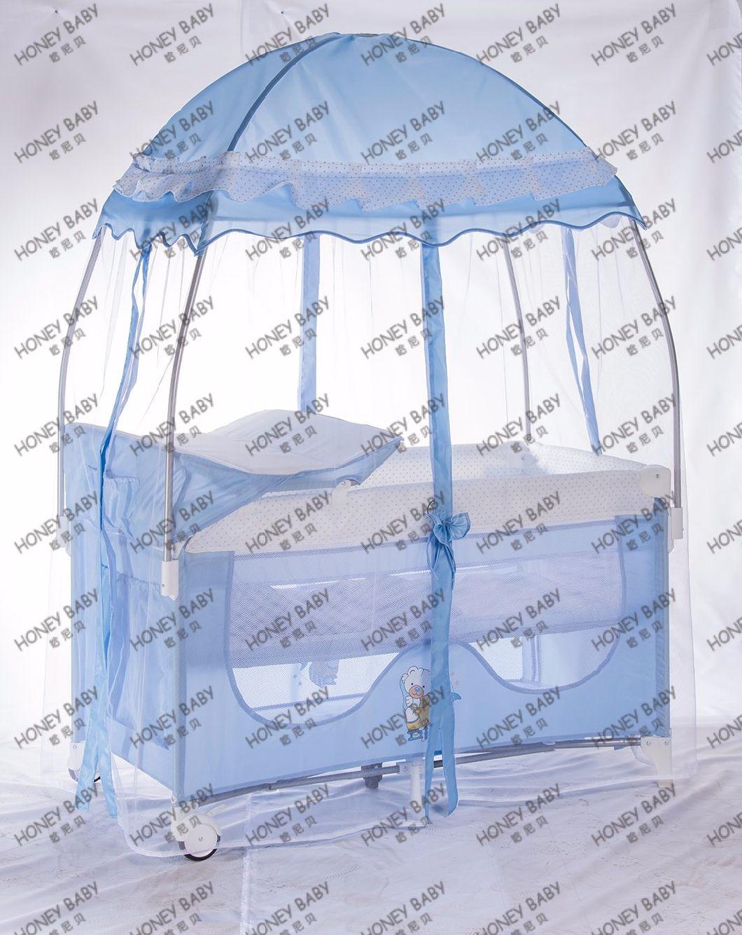 Luxury Baby Playpen with Princess Mosquito Net / Factory Hot Selling Baby Playpen High Quality Safety