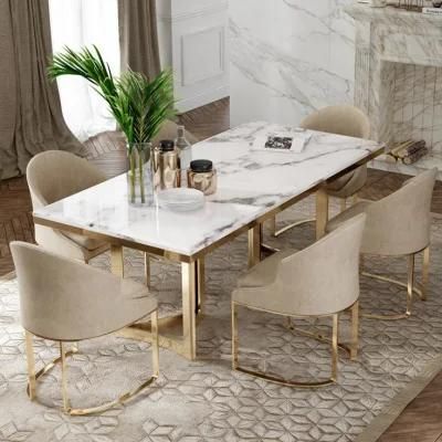 Wholesale Design European Style Home White Marble Dining Table
