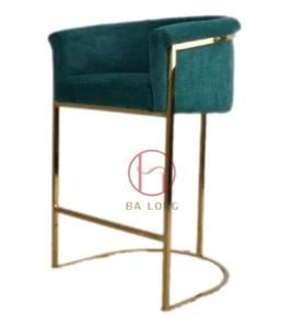 Industrial Furniture Soft Velvet Seat Stainless Steel Dining Chair