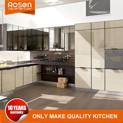 Flat Door Panel with Lacquer Contemporary Kitchen Cabinet Sets