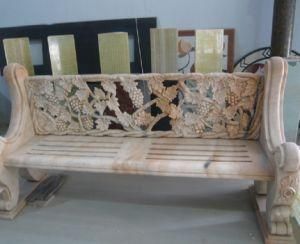 Garden Chair Marble Stone Bench with Carvings