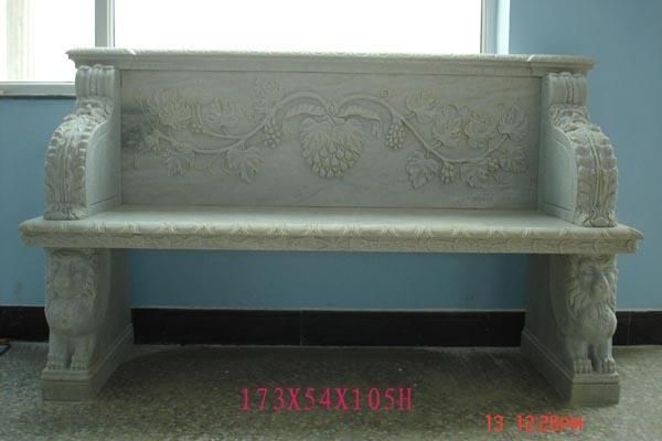 Hand Carved Natural Marble Benches European Marble Chairs for Garden Decoration