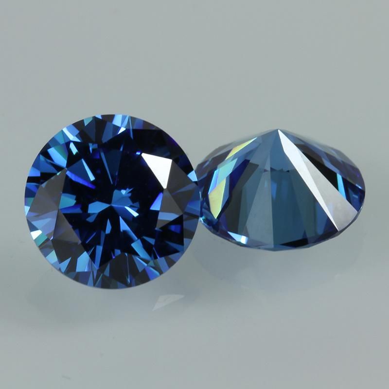 Aaaaa Cubic Zirconia Set 3.0-16mm Sapphire Color Round Cut Cubic Zirconia for Furniture Setting