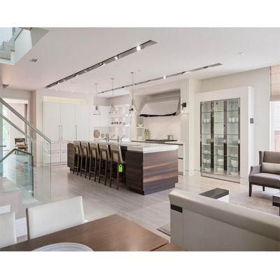 European Style Frameless Melamine Board Flat Floor Kitchen Cabinet