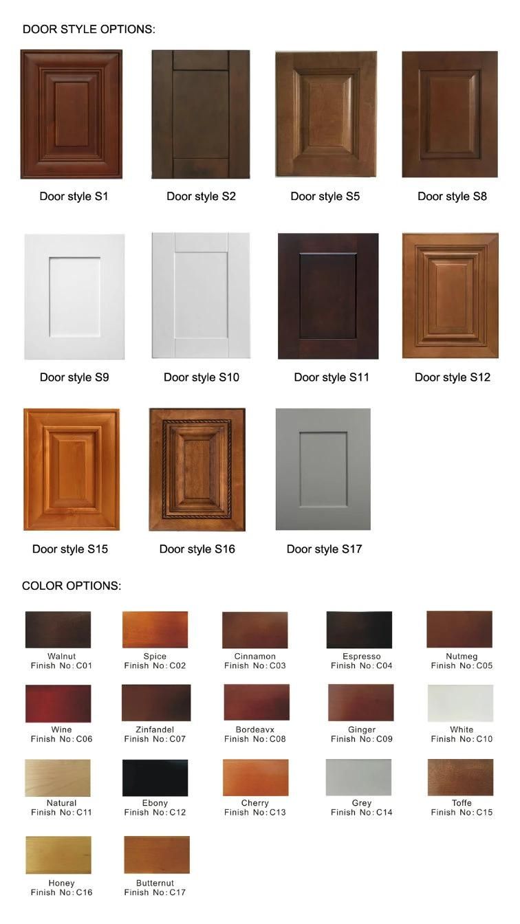 Customized Raised Panel Door Style Solid Wood Cabinet Kitchen Furniture
