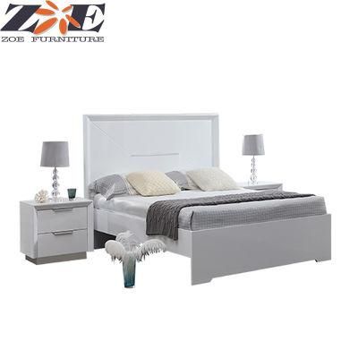 Modern MDF High Gloss PU Painting Bedroom Bed with Bevelled Edge