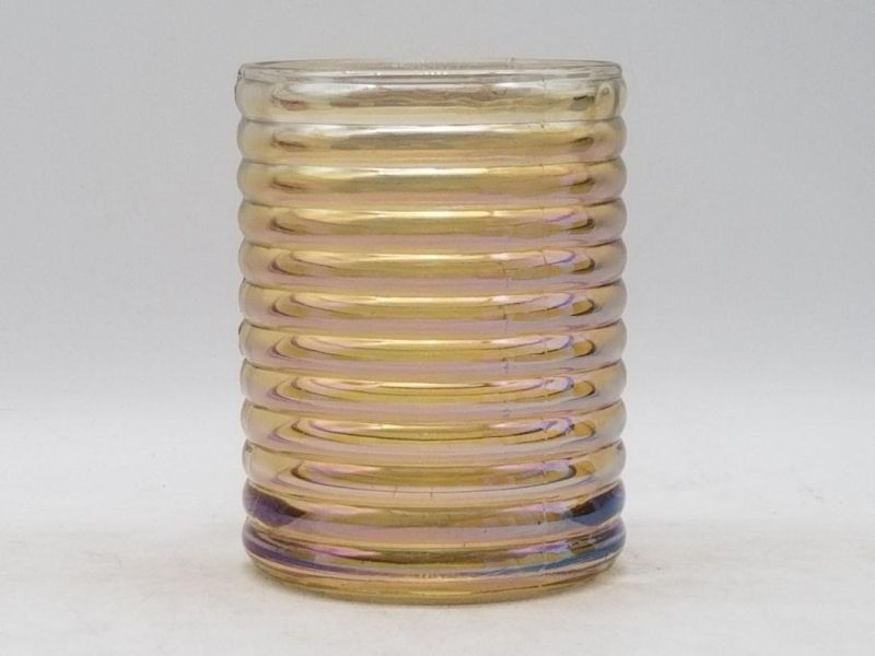 Glass Candle Holder with Irisated Color and Various Size for Decoration