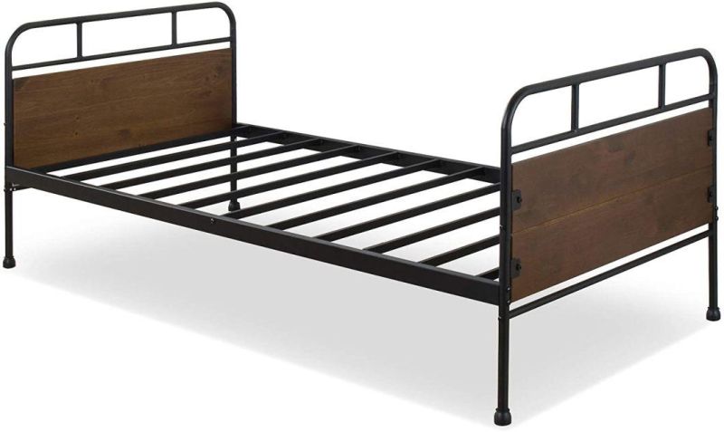 Metal Daybed Frame Twin Size with Steel Slats Platform Furniture, Black