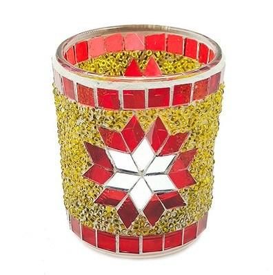 Handmade Mosaic Stained Glass Candle Holder for Home Decoration