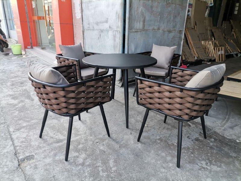 Leisure Outdoor Patio Hotel Garden Rope Weaving Weather-Proof Outdoor Dining Furniture