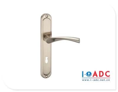 High Quality Sliver Color Aluminum Alloy Handle on Aluminum Plate with Knob for Wooden Door