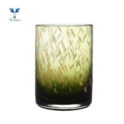 Customized Digital Printing Green Candle Holder for Home Decoration