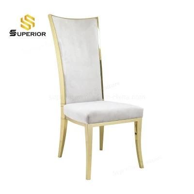 European Gold Metal Frame High Back Dining Chairs Wholesale
