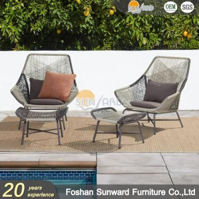 Customized Home Hotel Garden Restaurant Modern Balcony PE Rattan Wicker Ployester Rope Table and Chair Outdoor Dining Furniture