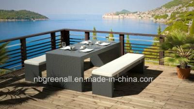 Garden Rattan Bar Set with Cushion for Outdoor Street Bench Bar Furniture