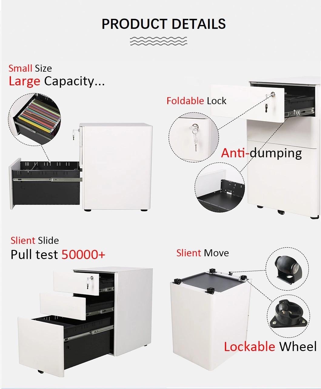 European Style Design File Cabinet with Lockable Wheel