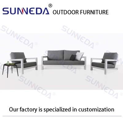 Patio Sofa Garden Sets Outdoor Furniture Aluminum Modern Chair with Glass Table