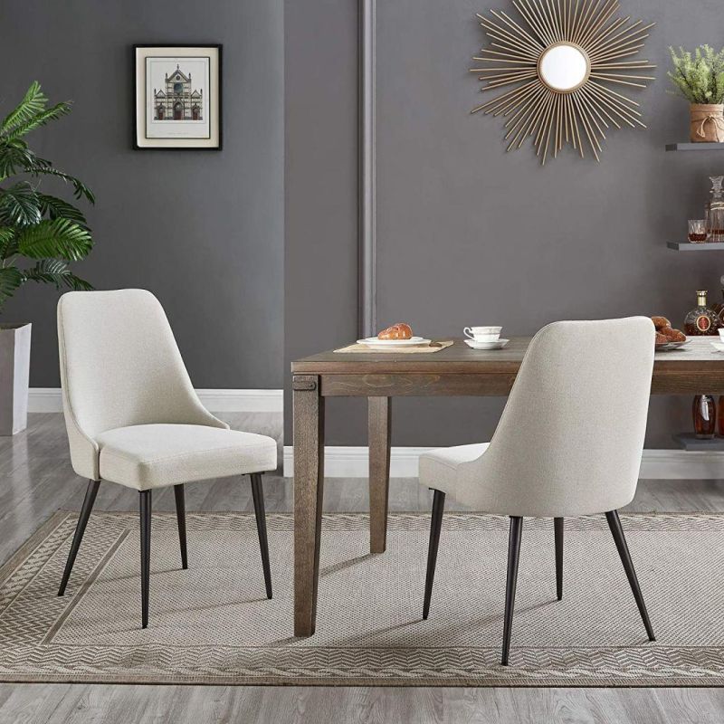 Free Sample Big Gray Malaysia Armrst Light Beige Chromed Leg Fabric Dining Chair with Fabric Ca117 Chaise Lounge Chair Dining