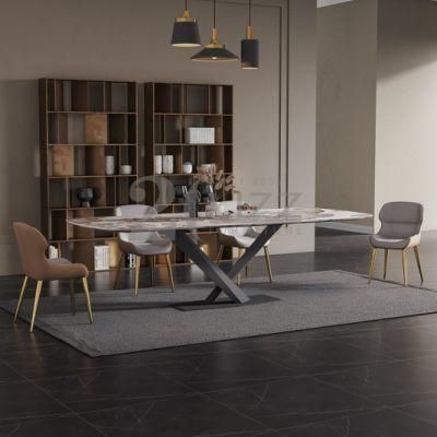 Unique Modern Design Home Furniture High Quality Rectangle Dining Room Restaurant Table Set