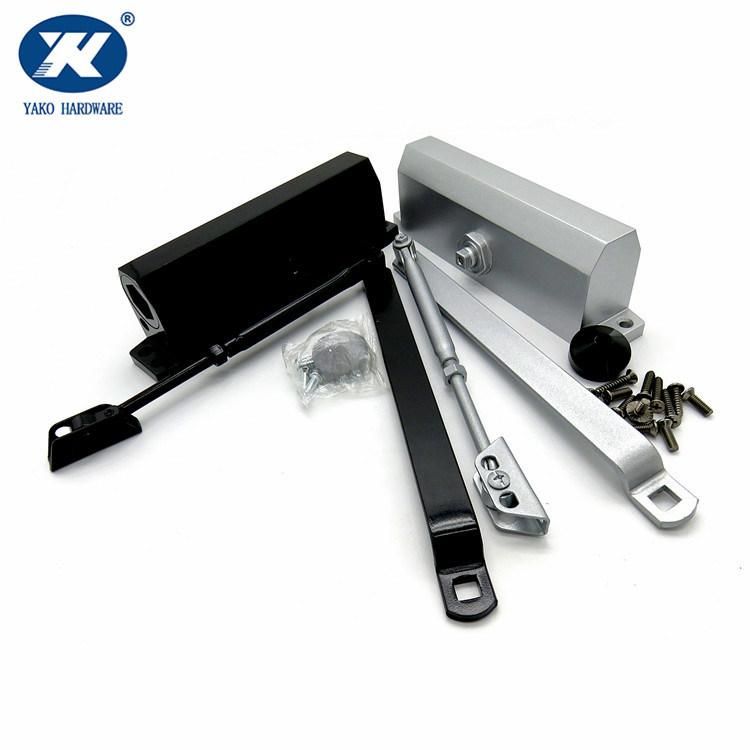 Aluminum Alloy Adjustable 0-180 Degree Door Closer Automatic Telescopic Mute Door Opener and Closer