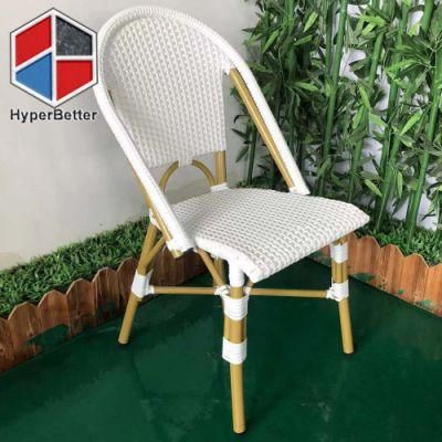 Pure White Rattan Dining Chair Stackable
