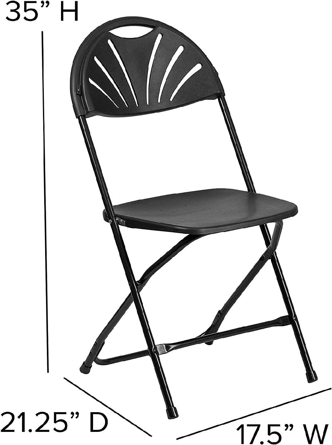 Modern Design Furniture 650 Lb. Capacity Black Plastic Folding Chair