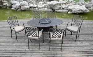 60*38 Metro Oval Table with Fire Pit &amp; Manhattan Armchair &Bellini Armchair