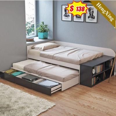 Hot Sale Home Hotel Bedroom Furniture MDF Melamine Wooden Wall King Queen Bed Storage Children Kids Bed (HX-8ND9599)