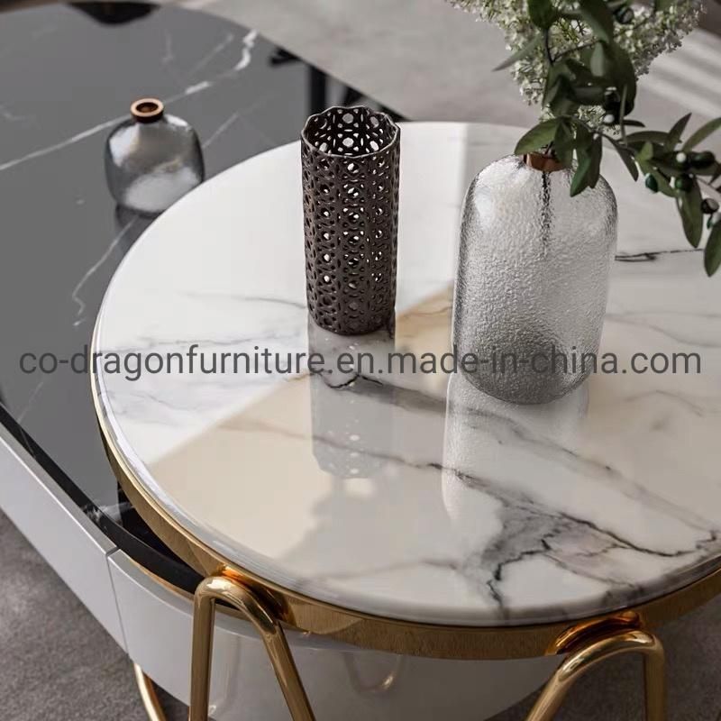 European Style Luxury Wooden Coffee Table Group for Home Furniture