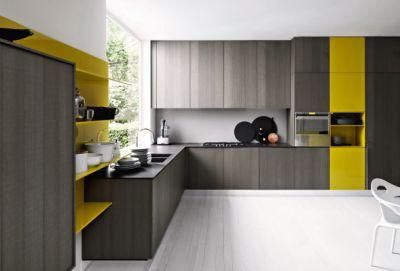 New Model Yellow Mixed Grey Lacquer Kitchen Cabinets Kitchen Furniture