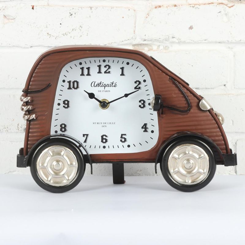 Bus Shape Metal Table Clock for Kids, Leader & Unique Table Clock, Iron Desk Clock, Kids Table Clock, Mantel Clock, Car Shape Clock