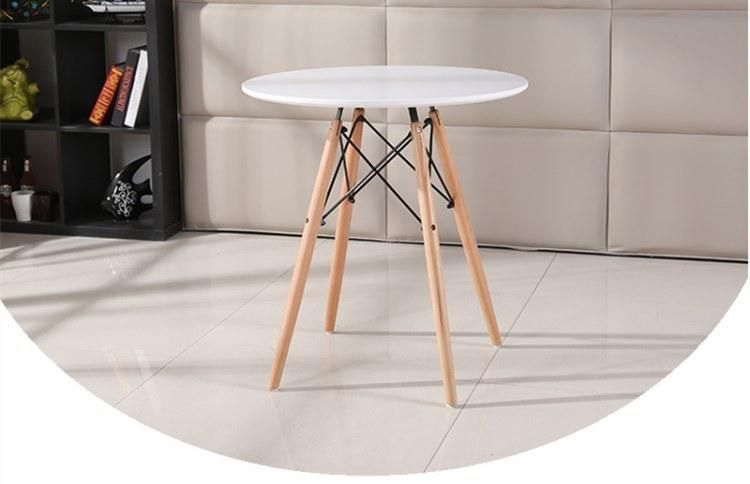 China Supplier European Style Modern Cafe Furniture Nordic Side Tables Dining Room Set with Chairs Restaurant Coffee Table Solid Wood MDF Round Dining Table
