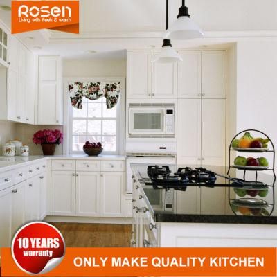 High Quality Country Style White Glossy Solid Wood Kitchen Cabinet