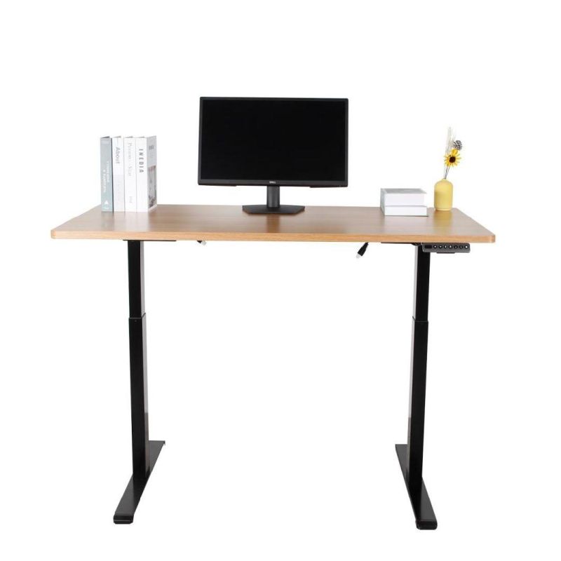 Wholesale Sit Standing European Natural Style Office Height Adjustable Desk with Tray
