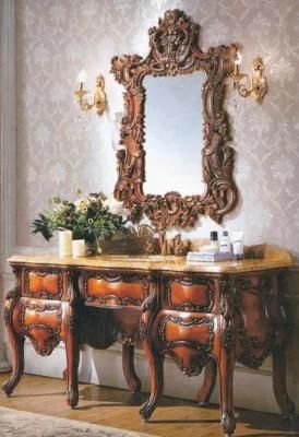 Classical Design European Style Furniture Antique Oak Wood Bathroom Cabinet