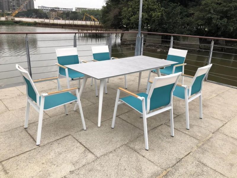 European Hotel OEM Outdoor and Bench Seats Outside Dining Table