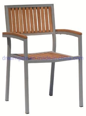 Stackable Aluminm Frame Ash Wood Outdoor Chair