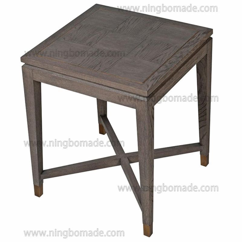 Antique Copper Coin Collection Furniture Grey Oak and Cupreous Copper Corner Table