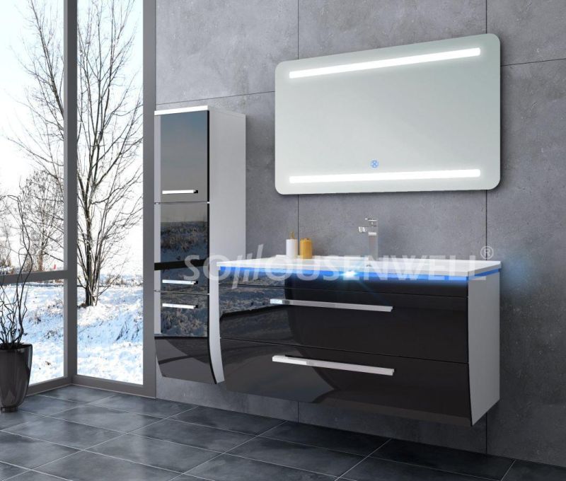 Wall Hung Bathroom Vanity Unit European Style Wood Bathroom Cabinet with Drawers