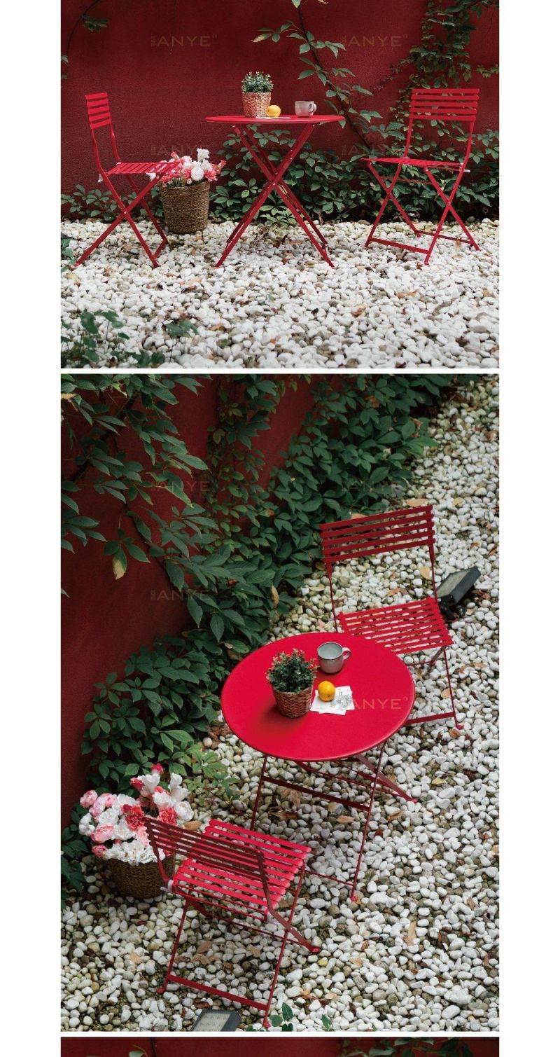 Portable Folding Furniture Red Sanded Coffee Chair Outdoor Leisure Furniture Patio Relax Comfortable Dining Chair