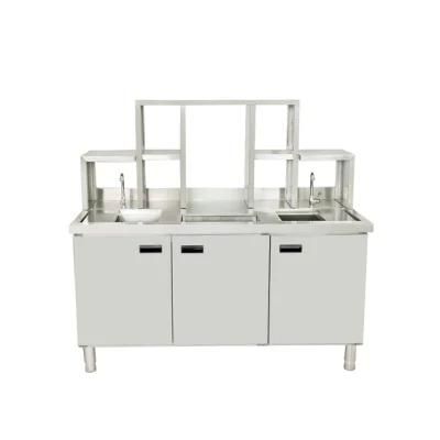 Outdoor Stainless Steel Sink Cabinet with Double Sinks